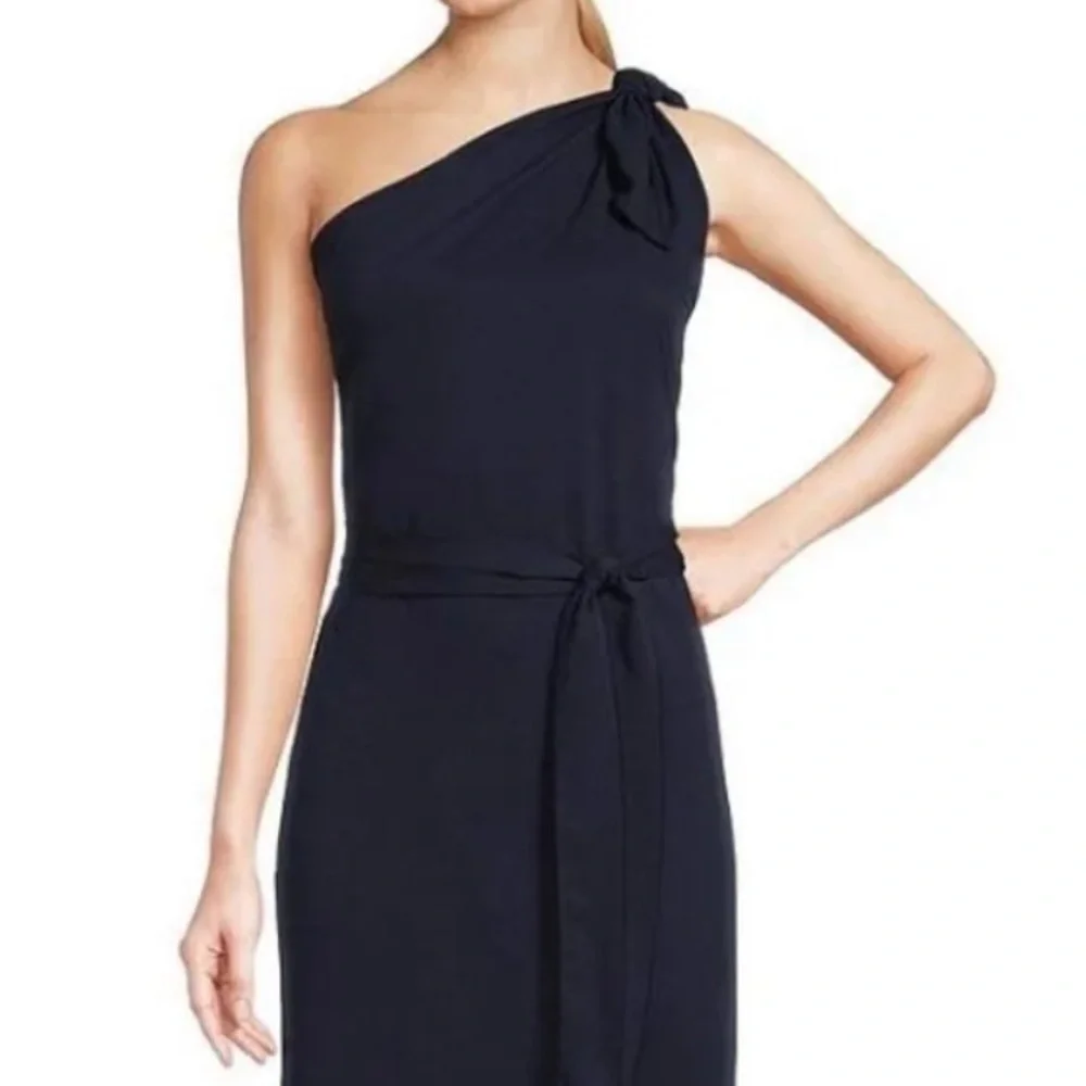Antonio Melani Weylyn Sleeveless Asymmetrical Neck Bow Shoulder Tie Waist - Picture 2 of 6